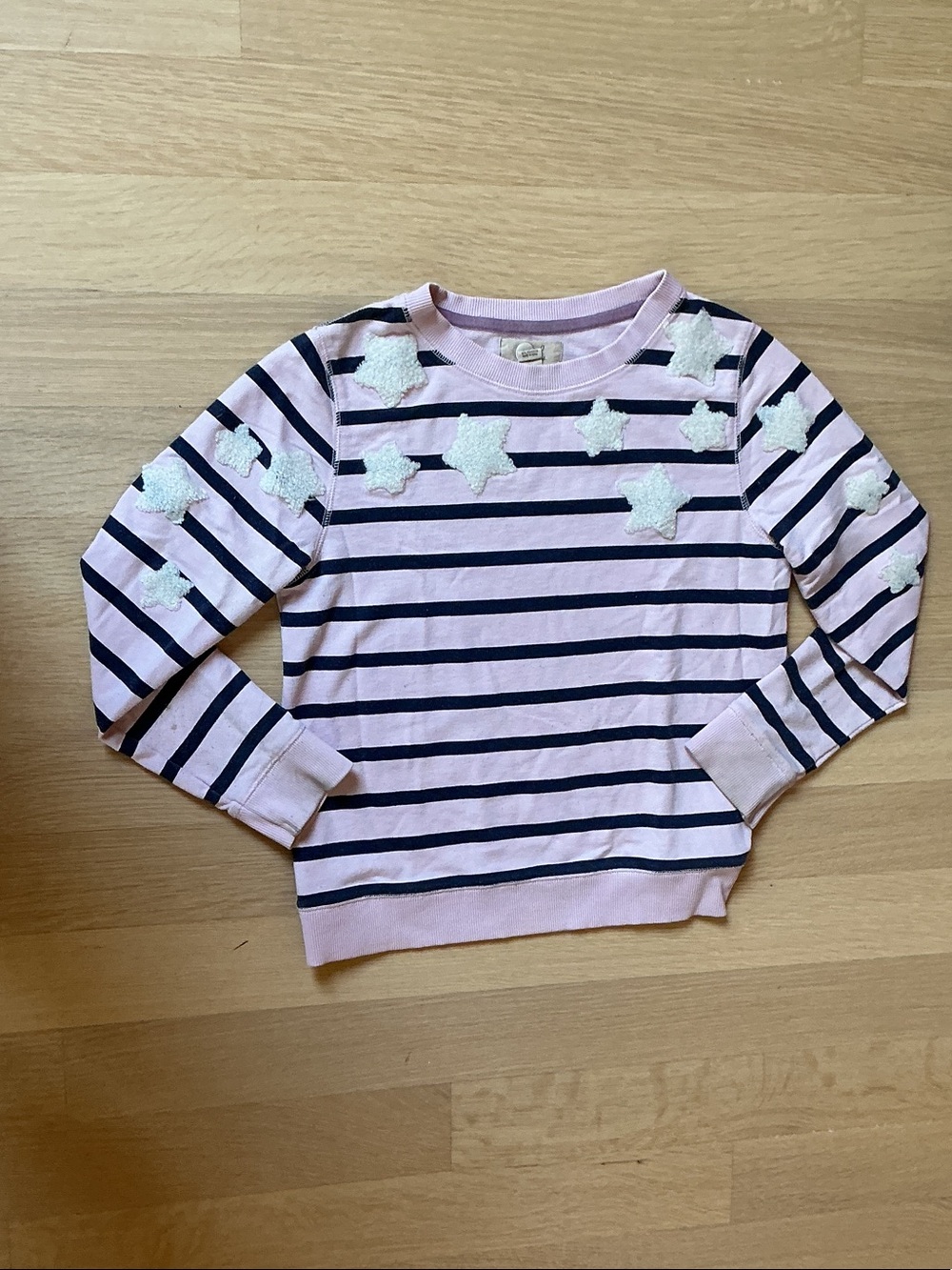 Peek Pink and Navy Striped Star Sweater